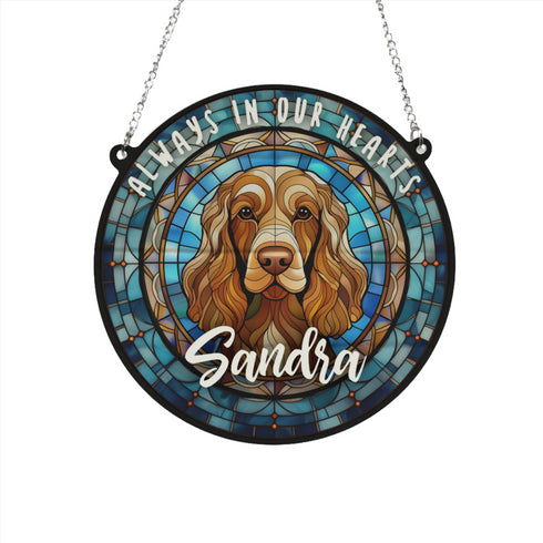 Cocker (Working) Chocolate Memorial Stained Glass Effect Suncatcher